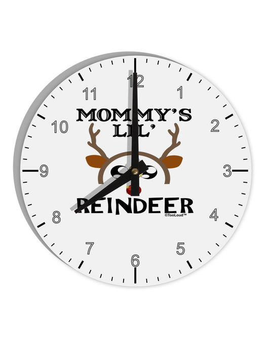 Mommy's Lil Reindeer Boy 10 InchRound Wall Clock with Numbers-Wall Clock-TooLoud-White-Davson Sales