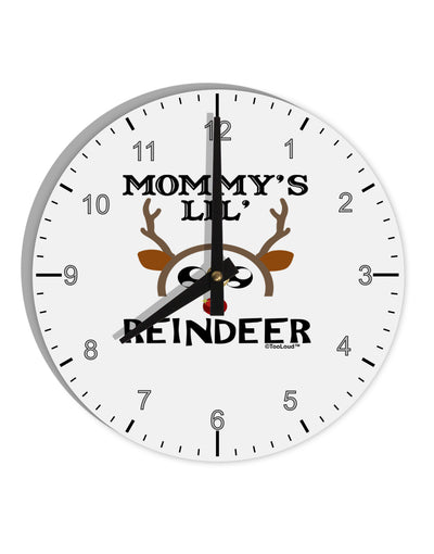 Mommy's Lil Reindeer Boy 10 InchRound Wall Clock with Numbers-Wall Clock-TooLoud-White-Davson Sales