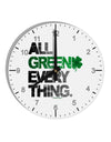 All Green Everything Distressed 10 InchRound Wall Clock with Numbers-Wall Clock-TooLoud-White-Davson Sales