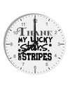 Thank My Lucky Stars and Stripes 10 InchRound Wall Clock with Numbers by TooLoud-Wall Clock-TooLoud-White-Davson Sales