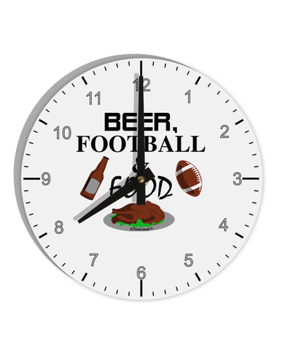 Beer Football Food 10 InchRound Wall Clock with Numbers-Wall Clock-TooLoud-White-Davson Sales