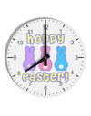 Three Easter Bunnies - Hoppy Easter 10 InchRound Wall Clock with Numbers by TooLoud-Wall Clock-TooLoud-White-Davson Sales