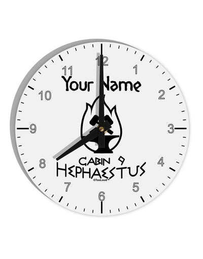 Personalized Cabin 9 Hephaestus 10 InchRound Wall Clock with Numbers-Wall Clock-TooLoud-White-Davson Sales