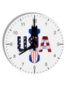 USA Bobsled 10 InchRound Wall Clock with Numbers by TooLoud-Wall Clock-TooLoud-White-Davson Sales