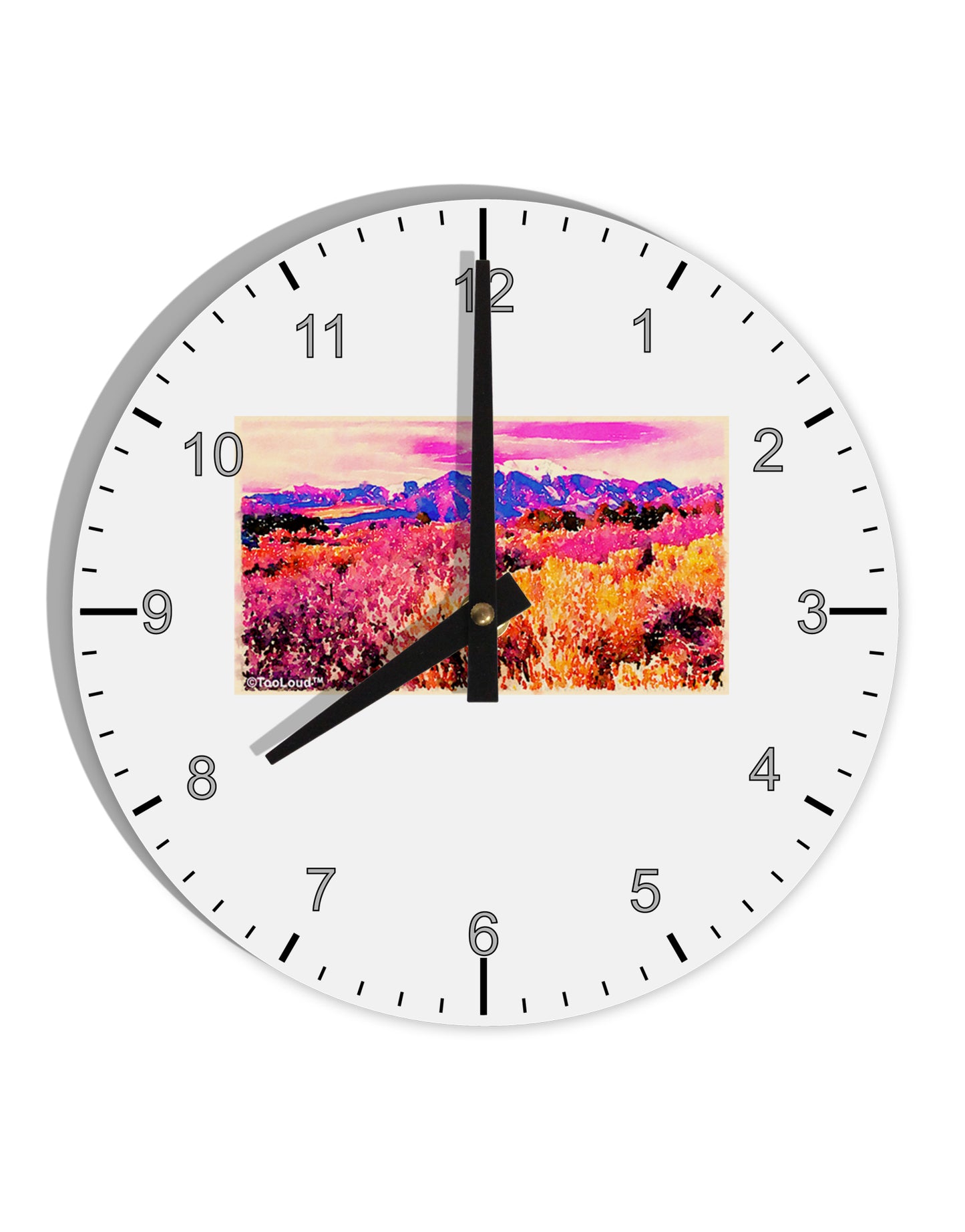 Colorful Colorado Mountains 10 InchRound Wall Clock with Numbers by TooLoud-Wall Clock-TooLoud-White-Davson Sales