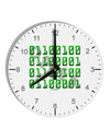 Binary Data Green 10 InchRound Wall Clock with Numbers-Wall Clock-TooLoud-White-Davson Sales