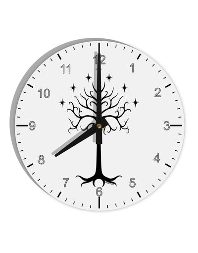 The Royal White Tree 10 InchRound Wall Clock with Numbers by TooLoud-Wall Clock-TooLoud-White-Davson Sales