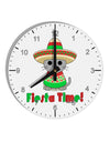 Fiesta Time - Cute Sombrero Cat 10 InchRound Wall Clock with Numbers by TooLoud-Wall Clock-TooLoud-White-Davson Sales