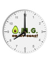 OMG - Oh My Guac - Guacamole Design 10 InchRound Wall Clock with Numbers by TooLoud-Wall Clock-TooLoud-White-Davson Sales