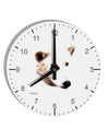 White Wolf Head Cutout 10 InchRound Wall Clock with Numbers-Wall Clock-TooLoud-White-Davson Sales