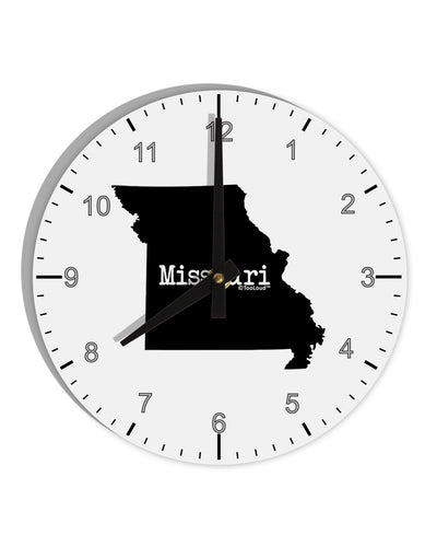 Missouri - United States Shape 10 InchRound Wall Clock with Numbers-Wall Clock-TooLoud-White-Davson Sales