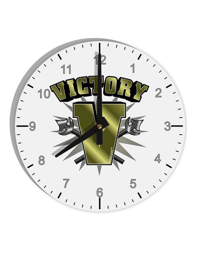 Victory V 10 InchRound Wall Clock with Numbers-Wall Clock-TooLoud-White-Davson Sales