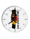 The Nutbrotha - Black Nutcracker 10 InchRound Wall Clock with Numbers by TooLoud-Wall Clock-TooLoud-White-Davson Sales