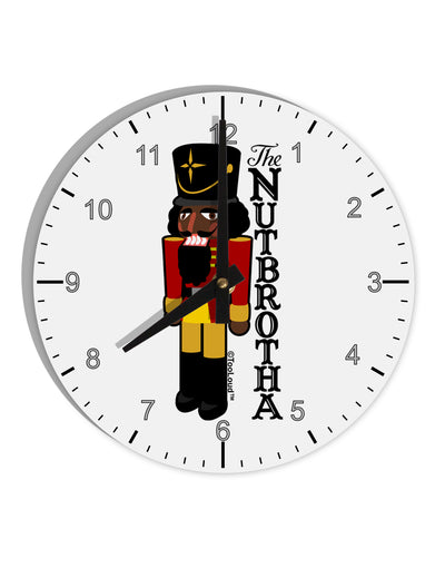 The Nutbrotha - Black Nutcracker 10 InchRound Wall Clock with Numbers by TooLoud-Wall Clock-TooLoud-White-Davson Sales