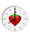 Chili Pepper Heart 10 InchRound Wall Clock with Numbers-Wall Clock-TooLoud-White-Davson Sales