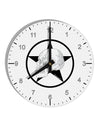 White Skull With Star 10 InchRound Wall Clock with Numbers by TooLoud-Wall Clock-TooLoud-White-Davson Sales