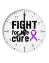 Fight for the Cure - Purple Ribbon Alzheimers Disease 10 InchRound Wall Clock with Numbers-Wall Clock-TooLoud-White-Davson Sales