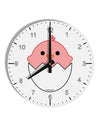 Cute Hatching Chick - Pink 10 InchRound Wall Clock with Numbers by TooLoud-Wall Clock-TooLoud-White-Davson Sales