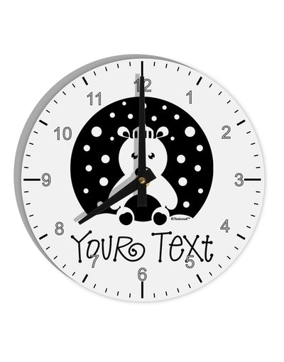 Personalized Matching Polar Bear Family Design - Your Text 10 InchRound Wall Clock with Numbers-Wall Clock-TooLoud-White-Davson Sales