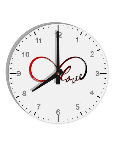 Infinite Love 10 InchRound Wall Clock with Numbers-Wall Clock-TooLoud-White-Davson Sales