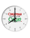 Begins With Christ Text 10 InchRound Wall Clock with Numbers-Wall Clock-TooLoud-White-Davson Sales