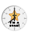 Cute Starfish - I am a Star 10 InchRound Wall Clock with Numbers by TooLoud-Wall Clock-TooLoud-White-Davson Sales