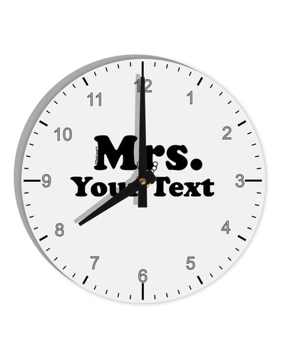 Personalized Mrs Classy 10 InchRound Wall Clock with Numbers by TooLoud-Wall Clock-TooLoud-White-Davson Sales