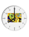 Menacing Turtle Watercolor 10 InchRound Wall Clock with Numbers-Wall Clock-TooLoud-White-Davson Sales