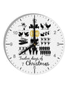 12 Days of Christmas Text Color 10 InchRound Wall Clock with Numbers-Wall Clock-TooLoud-White-Davson Sales