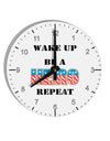 Wake Up Be A Hero Repeat 10 InchRound Wall Clock with Numbers by TooLoud-Wall Clock-TooLoud-White-Davson Sales