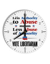 Libertarian Against Authority Abuse 10 InchRound Wall Clock with Numbers-Wall Clock-TooLoud-White-Davson Sales