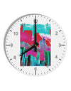 Chicago Abstract 2 Watercolor 10 InchRound Wall Clock with Numbers-Wall Clock-TooLoud-White-Davson Sales