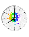 Equal Rainbow Paint Splatter 10 InchRound Wall Clock with Numbers by TooLoud-Wall Clock-TooLoud-White-Davson Sales