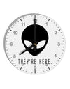 Alien They Are Here 10 InchRound Wall Clock with Numbers-Wall Clock-TooLoud-White-Davson Sales