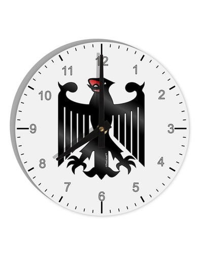 Bundeswehr Logo 10 InchRound Wall Clock with Numbers-Wall Clock-TooLoud-White-Davson Sales