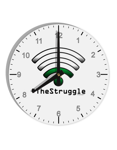 The Struggle - Low Wifi 10 InchRound Wall Clock with Numbers-Wall Clock-TooLoud-White-Davson Sales