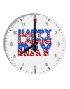 Happy Labor Day ColorText 10 InchRound Wall Clock with Numbers-Wall Clock-TooLoud-White-Davson Sales