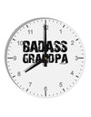 Badass Grandpa 10 InchRound Wall Clock with Numbers by TooLoud-Wall Clock-TooLoud-White-Davson Sales