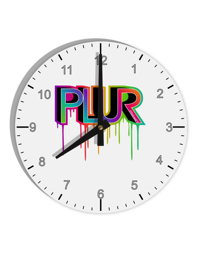 PLUR Paint 10 InchRound Wall Clock with Numbers-Wall Clock-TooLoud-White-Davson Sales