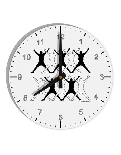 Ten Lords A Leaping Text 10 InchRound Wall Clock with Numbers-Wall Clock-TooLoud-White-Davson Sales