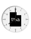 Utah - United States Shape 10 InchRound Wall Clock with Numbers by TooLoud-Wall Clock-TooLoud-White-Davson Sales