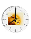 Lion Watercolor 3 10 InchRound Wall Clock with Numbers-Wall Clock-TooLoud-White-Davson Sales