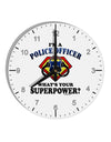 Police Officer - Superpower 10 InchRound Wall Clock with Numbers-Wall Clock-TooLoud-White-Davson Sales