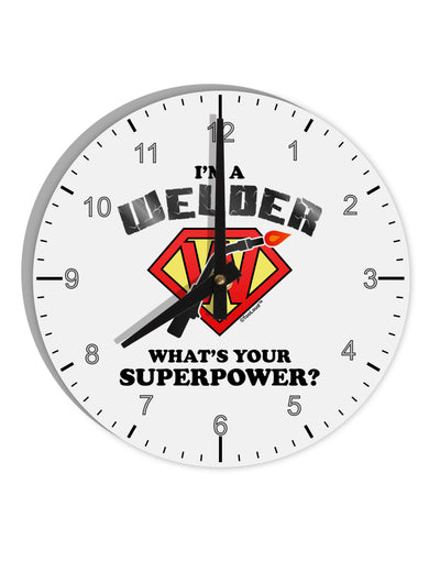 TooLoud Welder - Superpower 10 InchRound Wall Clock with Numbers-Wall Clock-TooLoud-White-Davson Sales