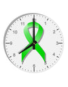 Lyme Disease Awareness Ribbon - Lime Green 10 InchRound Wall Clock with Numbers-Wall Clock-TooLoud-White-Davson Sales