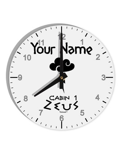 Personalized Cabin 1 Zeus 10 InchRound Wall Clock with Numbers by TooLoud-Wall Clock-TooLoud-White-Davson Sales