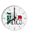 Mexico Eagle Symbol - Mexican Flag - Mexico 10 InchRound Wall Clock with Numbers by TooLoud-Wall Clock-TooLoud-White-Davson Sales