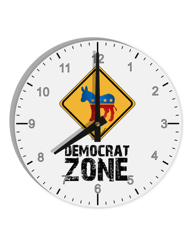 Democrat Zone 10 InchRound Wall Clock with Numbers-Wall Clock-TooLoud-White-Davson Sales