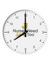 Nurses Need Shots Too 10 InchRound Wall Clock with Numbers-Wall Clock-TooLoud-White-Davson Sales