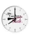 Drive Stick Pink 10 InchRound Wall Clock with Numbers-Wall Clock-TooLoud-White-Davson Sales